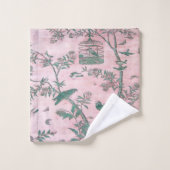Chinoiserie rose 3 pièces Luxe (Gant de toilette)