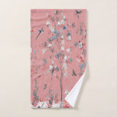 Chinoiserie rose 3 pièces Luxe (Serviette à main)