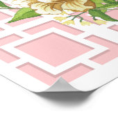 Chinoiserie rose Floral Baby shower Affiche de bie (Coin)