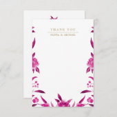 Chinoiserie rose florale Mariage merci (Devant / Derrière)