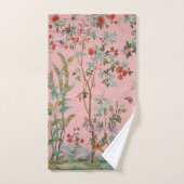 Chinoiserie rose Oiseau Floral Élégant (Serviette à main)