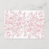 Chinoiserie rose Refroidissement Invitation Insert (Dos)