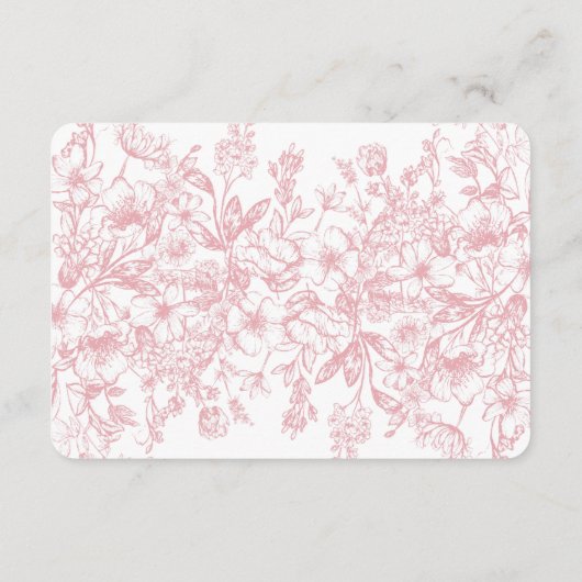 Chinoiserie rose Refroidissement Invitation Insert (Dos)