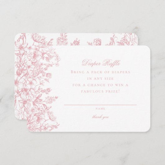 Chinoiserie rose Refroidissement Invitation Insert (Devant / Derrière)