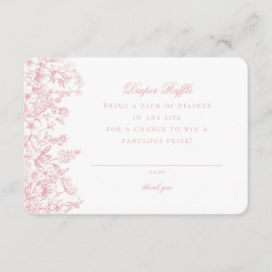 Chinoiserie rose Refroidissement Invitation Insert