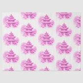 Chinoiserie Roze Willow Pagode Tissuepapier (Voorkant)