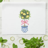 Chinoiserie Ruban rose Citron Arbre Serviette de c (Plié)