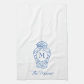 Chinoiserie Serviette de cuisine à gingembre monog (Vertical)