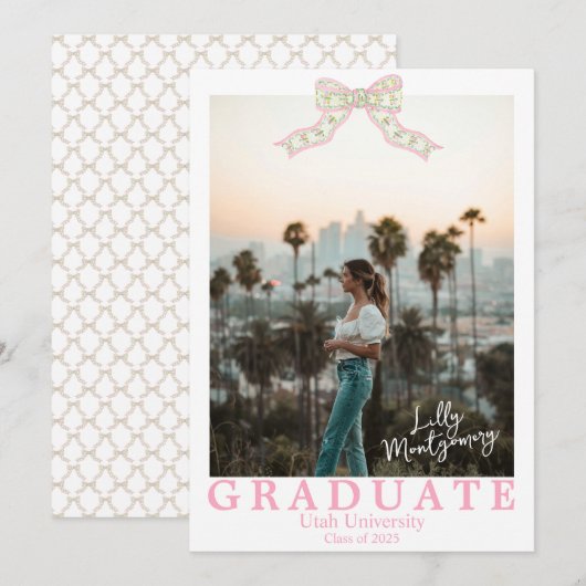 Chinoiserie Strik Afstudeer Uitnodiging (Voorkant / Achterkant)