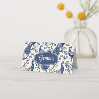 Chinoiserie Style Peacock Thème Plié Cartes de Pla