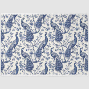 Chinoiserie Style Peacock Theme Tissue Paper Tissuepapier