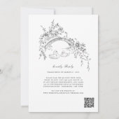Chinoiserie swan all in one Wedding Invitation (Dos)