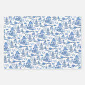 Chinoiserie Toile Blue Willow Inpakpapier Vel (Voorkant)