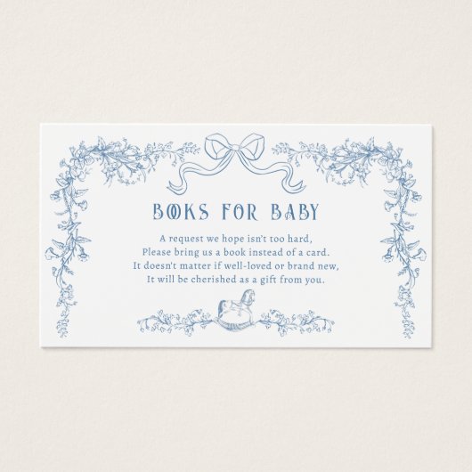 Chinoiserie Toile Books for Baby Enclosure Card (Devant)