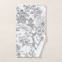 Chinoiserie Toile Dragon Fleur de Cerisier Ornemen