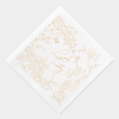 Chinoiserie Toile Filigre Wedding Save Datum Bruid Folie Servetten (Rechts)