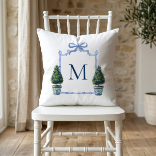 Chinoiserie Topiaire Monogram Crest Kussen