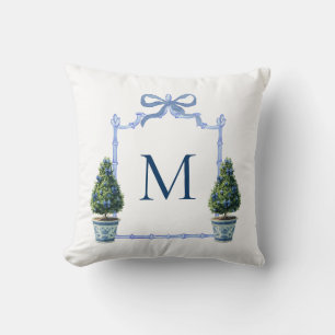 Chinoiserie Topiaire Monogram Crest Kussen