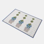 Chinoiserie Topiary Blauw Wit Ginger Jar Deurmat (Schuin)