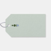 Chinoiserie Topiary Bomen met Blauwe Boog Cadeaulabel (Achterkant Horizontaal)