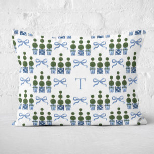 Chinoiserie Topiary Boom Monogram Accent Kussen