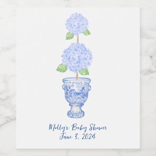 Chinoiserie Topiary Étiquette de vin (Étiquettes simples)