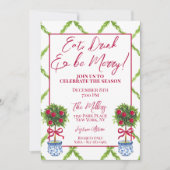 Chinoiserie Topiary Kerstfeest Kaart (Voorkant)