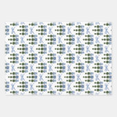 Chinoiserie Topiary Tree Blue Bow Inpakpapier Vel (Voorkant 2)