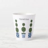 Chinoiserie Topiary Tree Trio Keramiek Latte Mok (Voorkant)