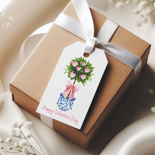 Chinoiserie Topiary Valentijnsdag Cadeaulabel