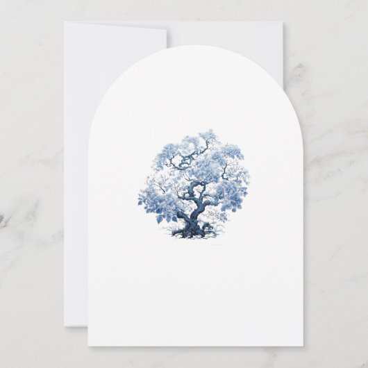 Chinoiserie Tree Motif Afstuderen Arch ID1098 Kaart (Achterkant)