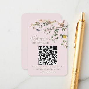 Chinoiserie Trouwwebsite RSVP QR-code Informatiekaartje