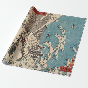 Chinoiserie Ukiyo-e Japans winters landschap met s Cadeaupapier