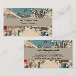 Chinoiserie Ukiyo-e Japans winters landschap met s Visitekaartje