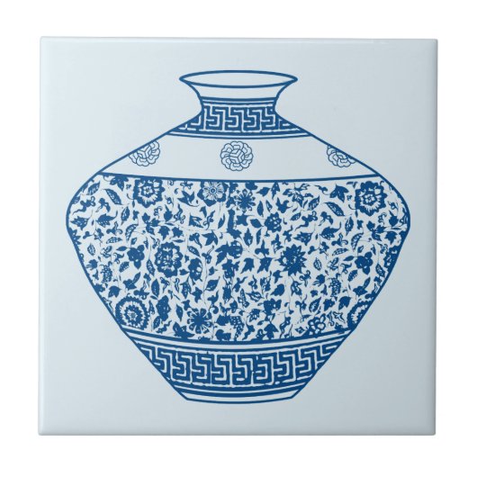 Chinoiserie Vaas Ginger Jar Tegeltje (Voorkant)