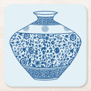  Chinoiserie Vaas Ginger Jar Vierkante Kartonnen Onderzetter