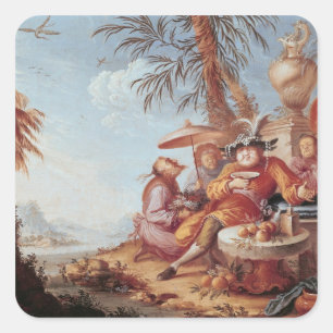 Chinoiserie Vierkante Sticker