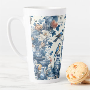 Chinoiserie Vintage Oiseaux & Vases Tall Mug
