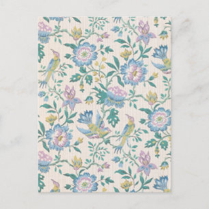 Chinoiserie Vintage Vogel Bloem Motief in Pastelti Briefkaart