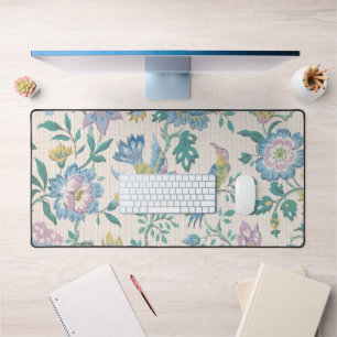 Chinoiserie Vintage Vogel Bloem Motief in Pastelti Bureaumat