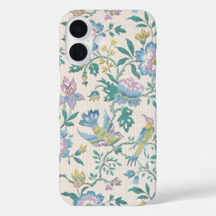 Chinoiserie Vintage Vogel Bloem Motief in Pastelti iPhone 16 Hoesje