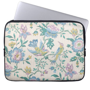 Chinoiserie Vintage Vogel Bloem Motief in Pastelti Laptop Sleeve