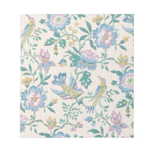 Chinoiserie Vintage Vogel Bloem Motief in Pastelti Notitieblok