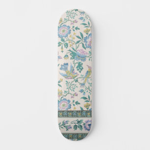 Chinoiserie Vintage Vogel Bloem Motief in Pastelti Skateboard