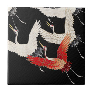 Chinoiserie Vliegende Kraan Zen Minimalistische Ki Tegeltje
