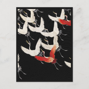 Chinoiserie Vliegende Kraanvogel Zen Minimalistisc Briefkaart