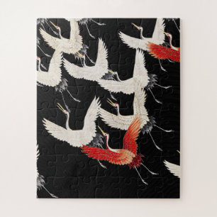 Chinoiserie Vliegende Kraanvogel Zen Minimalistisc Legpuzzel