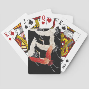 Chinoiserie Vliegende Kraanvogel Zen Minimalistisc Pokerkaarten