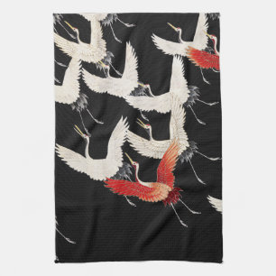 Chinoiserie Vliegende Kraanvogel Zen Minimalistisc Theedoek