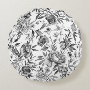 Chinoiserie watercolor bloemschildering rond kussen